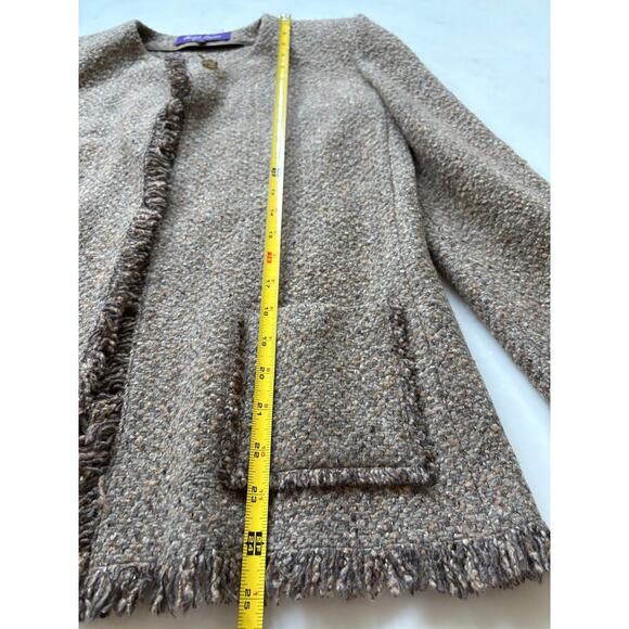 Ralph Lauren Purple Label Cardigan Tweed Wool Cashmere Sweater Jacket Runway 10 - Picture 6 of 8